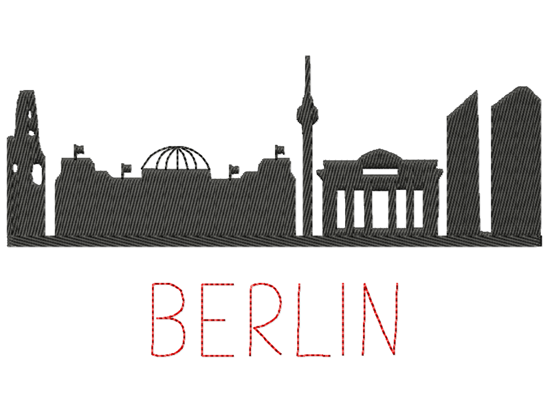 Berlin Skyline - Vollstick Stickdatei